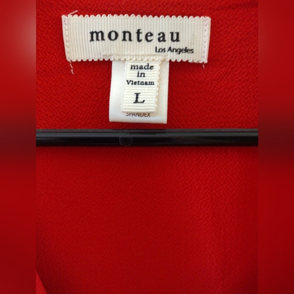 Women's mock wrap around blouse. Red. Size Large - Picture 3 of 3